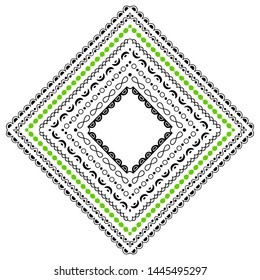 Doodle mandala decoration isolated on white background, hand drawn vector illustration