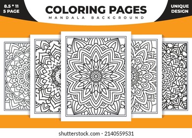 Doodle mandala line art. Black and white mandala for coloring pages interior. Decoration mandala ornament design set vector. Interior of a coloring page. Vintage mandala pattern bundle vector.