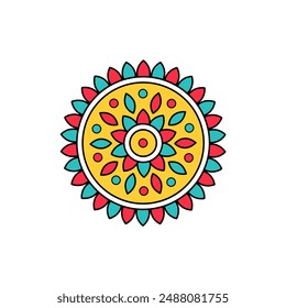 doodle mandala. vector Ethnic mandala ,colorful rangoli clip art