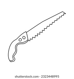Doodle Manual saw icon in vector. Hand drawn Manual saw icon in vector