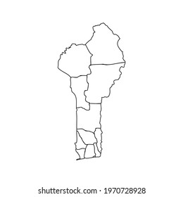 Doodle Map of Benin With States