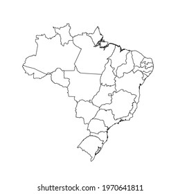 Doodle Map of Brazil With States