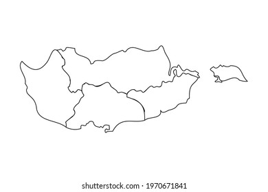 Doodle Map of Cyprus With States