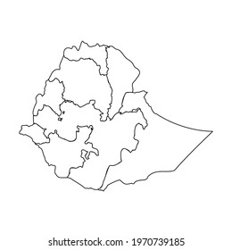 Doodle Map of Ethiopia With States