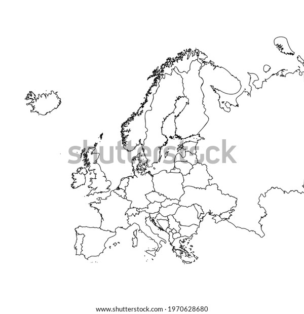 Doodle Map of Europe With\
Countries