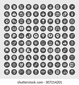 doodle map GPS Location icons