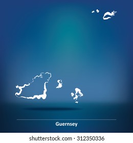 Mapa de Doodle de Guernsey - ilustración vectorial
