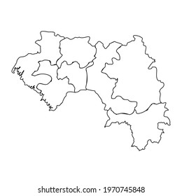 Doodle Map of Guinea With States