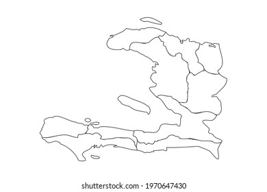 Doodle Map of Haiti With States