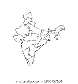 Doodle Map of India With States