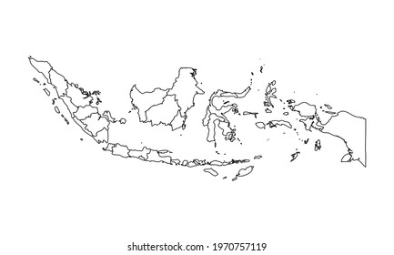 Doodle Map of Indonesia With States