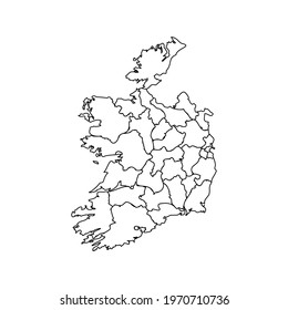 Doodle Map of Ireland With States