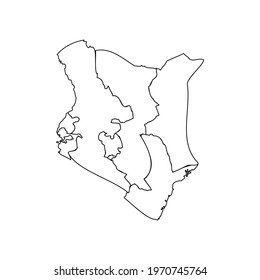 Doodle Map of Kenya With States
