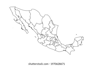 Doodle Map of Mexico With States