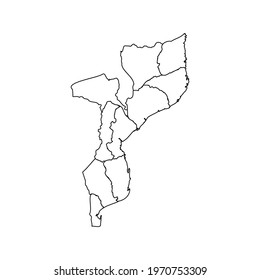 Doodle Map of Mozambique With States