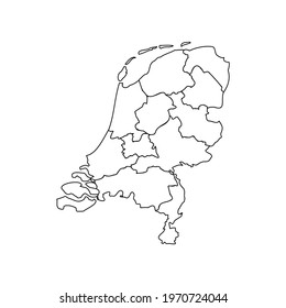 Doodle Map of Netherlands With States