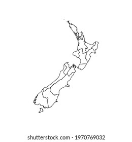 Doodle Map of New Zealand With States