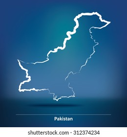Doodle Map Pakistan - Vektorgrafik