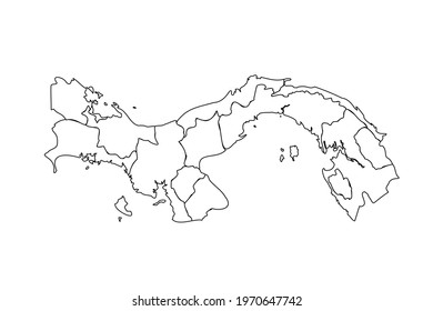 Doodle Map of Panama With States
