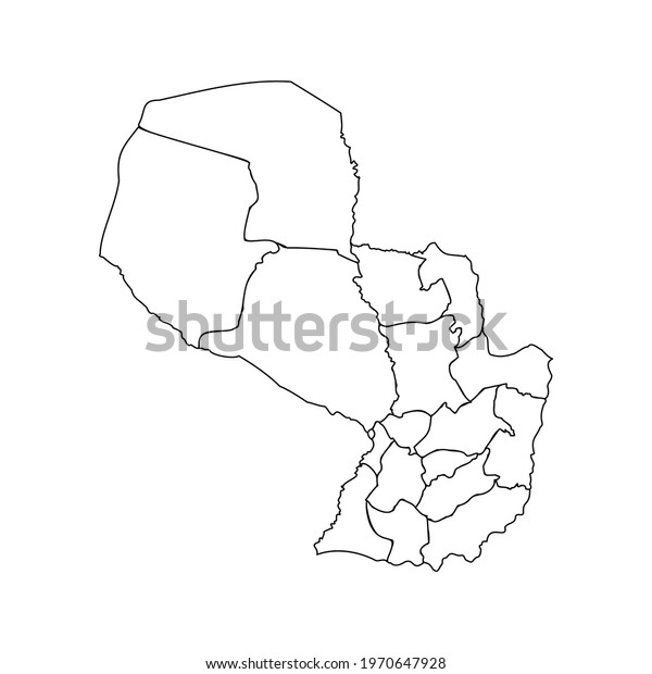 Doodle Map of Paraguay With
States