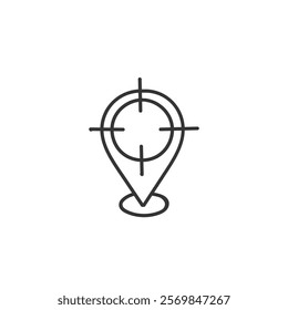 doodle map pin point target location icon