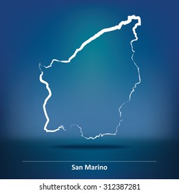 Doodle Map of San Marino - vector illustration