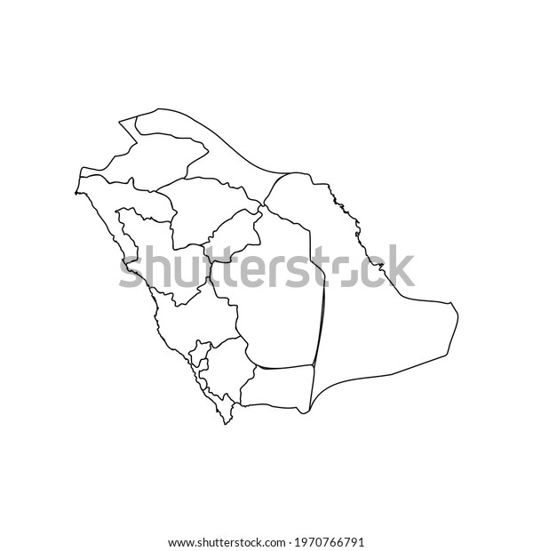 Doodle Map of Saudi\
Arabia With States