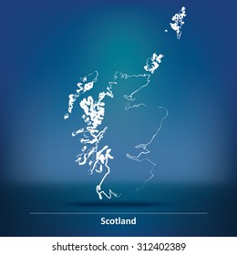 Doodle Karte von Schottland - Vektorgrafik