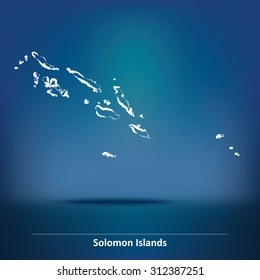 Doodle Map of Solomon Islands - vector illustration