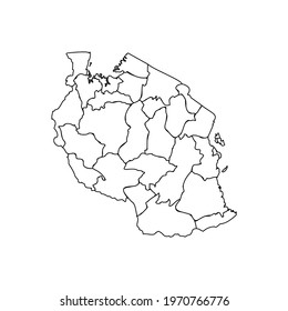 Doodle Map of Tanzania With States