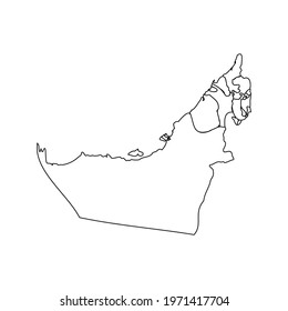 Doodle Map of United Arab Emirates With States