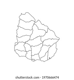 Doodle Map of Uruguay With States