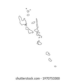 Doodle Map of Vanuatu With States