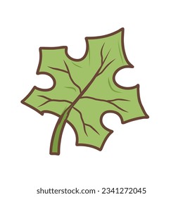 Ahornblatt-Illustration von Doodle. handgezeichnete Herbstfarbe des Vektors