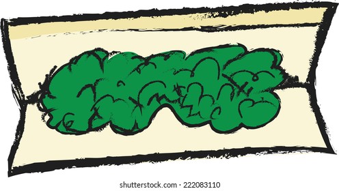 Doodle Marijuana Joint isolated on white vector