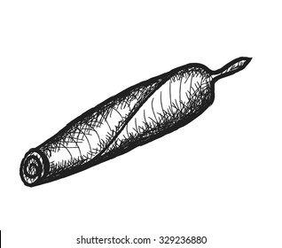 doodle marijuana joint,  vector illustration icon