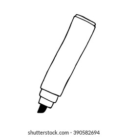 Doodle marker pen. vector hand drawn illustration