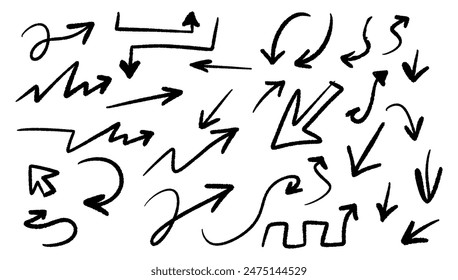 Doodle marker various curved linear arrows.