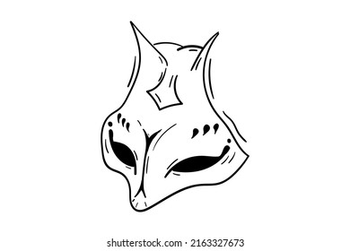 Doodle mask outline sketch style vector illustration