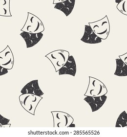 doodle mask seamless pattern background