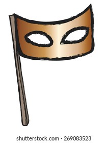 doodle masquerade masks, vector icon