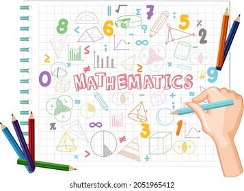 Doodle-Mathematik-Formel mit Mathematik-Schriftgrafik