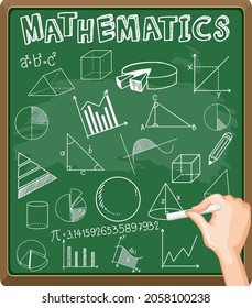 Doodle math formula with Mathematics font illustration