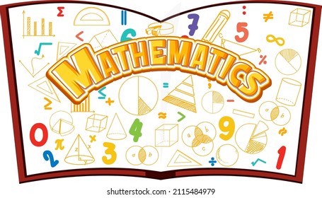 Fórmula matemática Doodle con ilustración de fuentes matemáticas
