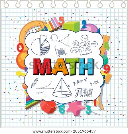 Doodle math formula with Mathematics font illustration