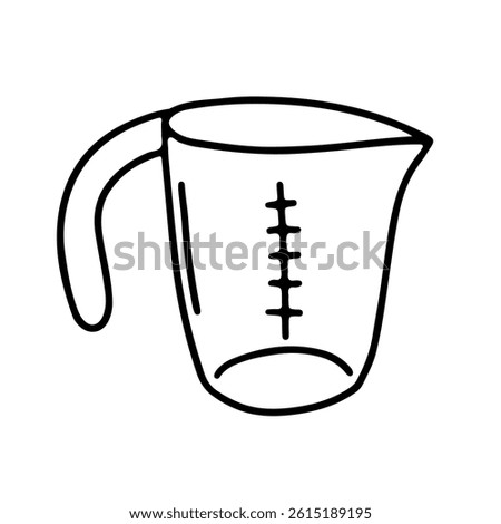 Doodle measuring cup vector sketch