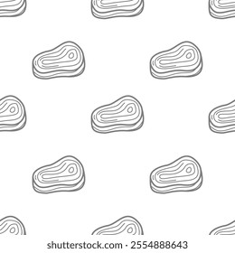 doodle meat pattern background. doodle steak pattern background. Beef Meat Seamless Pattern background.