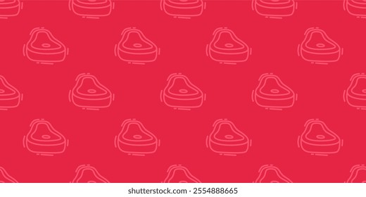 doodle meat pattern background. doodle steak pattern background. Beef Meat Seamless Pattern background.