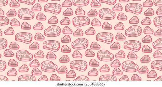 doodle meat pattern background. doodle steak pattern background. Beef Meat Seamless Pattern background.