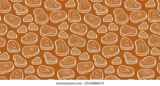 doodle meat pattern background. doodle steak pattern background. Beef Meat Seamless Pattern background.